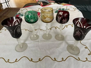 Bleikristall 5 Weinrömer Weingläser um 1920 Sammlerstücke - Bild 1 von 5