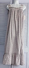 Eileen West Sleeveless White/Grey Ditsy 100% Cotton Lawn Ballet Nightgown Gown M