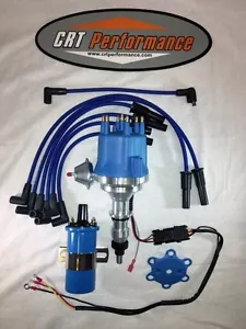 FORD 300 / 240 4.9L Small Cap BLUE HEI DISTRIBUTOR + 45K COIL + 8MM USA WIRES - Picture 1 of 4