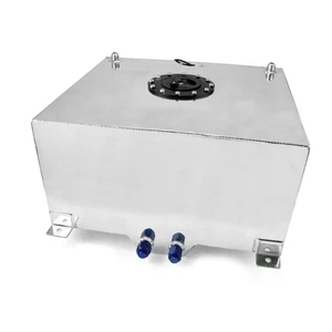 15 Gallon / 57 Litre Lightweight Polished Aluminum Fuel Cell w/ Sender - Afbeelding 1 van 5