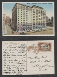 Hamilton Ontario Postcard Royal Connaught Hotel Automobiles White Border Posted - Bild 1 von 4