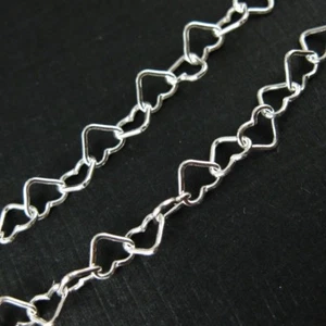 Lotes a granel de cadena de plata esterlina de 5 mm eslabón cardíaco por pie al por mayor - Imagen 1 de 4