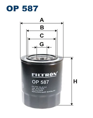 FILTRON OP 587 Oil Filter for FORD ASIA & OCEANIA,HYUNDAI,KIA,MAZDA,MITSUBISHI - Image 1 of 4