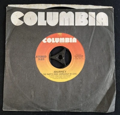 45 Record JOURNEY The Party's Over / Just The Same Way  1981 CBS Excellent ... - Image 1 of 4