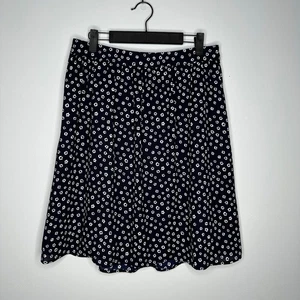 J. Von J. Crew Damen marineblau + weiß Blumen Kreis Rock Größe 8 neu mit Etikett - Bild 1 von 7