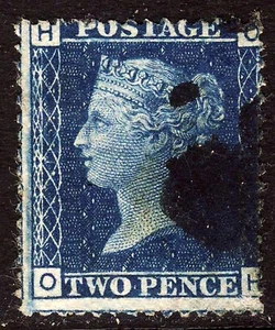 Placa azul de dos peniques GB Queen Victoria 1875 15 OH 46 (Especializado G3) VFU - Imagen 1 de 2