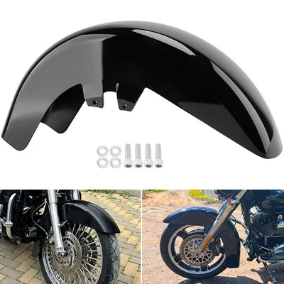 Vivid Black Front Fender Fit For Harley Road Street Glide Road King 1989-2013 Foto 1 de 4