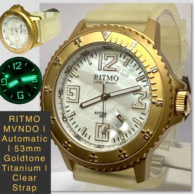 53 毫米自动 | TITANIUM Goldtone | HERCULES | 白色拖把表盘 | RITMO MUNDO 手表 — 第 1/4 张图片