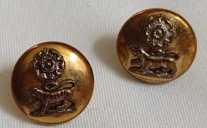 York And Lancaster Regiment Uniform Buttons All Brass 15mm maker Gaunt ANTIQUE - Picture 1 of 12