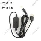 USB type a male 5V to DC 9V 12V Step Up Boost wire Power charging Cable 19H
