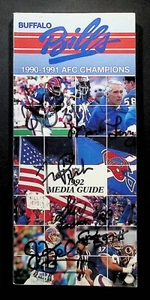 Jim Kelly Marv Levy +4 Buffalo Bills 1992 MediaGuide Autographed w/COA 060225DMT - Picture 1 of 3