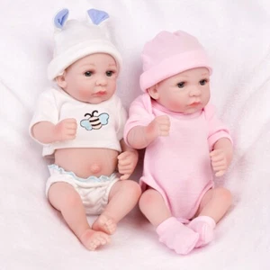 Realistic Reborn Dolls Twins Full Body Vinyl Silicone Newborn Baby Girl&Boy Gift - Picture 1 of 6