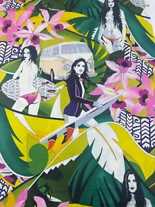 1 Yard + 11" Mavericks 2015 Alexander Henry Cotton Fabric HTF OOP Beach - Picture 1 of 6