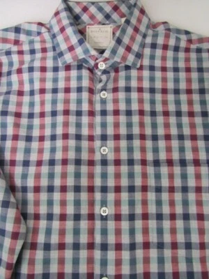 Camisa Billy Reid Corte Estándar Talla L Multicolor Guinga Cuadros Para Hombres Cuello Extendido Foto 1 de 4