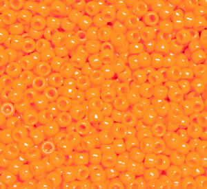 Bright Orange 9x6mm Pony Beads made in USA 500pc