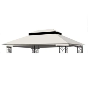 Outdoor Patio Gazebo Replacement Canopy Double Tiered Gazebo Tent Roof Top Cover - Picture 1 of 7