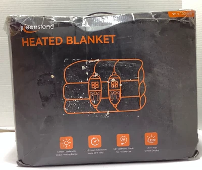 Keenstone Cozy Double-Sided Electric Heated Blanket 6 Heat Levels Auto Off Blue - Image 1 of 4