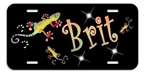 Geckos Lizards Auto License Plate Personalize Gifts Ladies Men Gecko Any Text - Picture 1 of 3