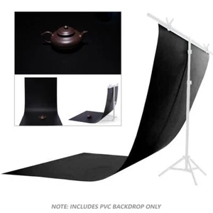 PVC Backdrop 60x130cm Photography Background PVC Waterproof Matte Black - Picture 1 of 12