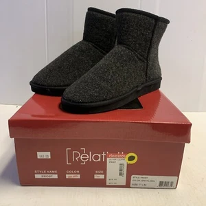 Botas Relativity Mujer 7.5 m Lana Gris Escarcha Invierno - Imagen 1 de 5