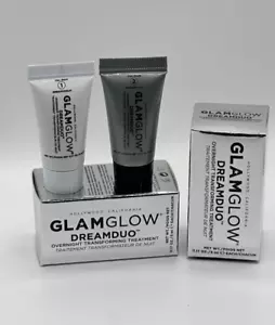 2 Set trattamenti trasformativi notturni GLAMGLOW DREAMDUO, da viaggio 0,17 once ciascuno nuovo con scatola - Foto 1 di 4