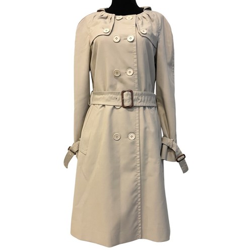 Trench Moschino Couture doppio petto collo a pieghe nudo taglia 8 US