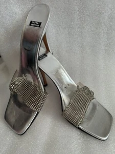 Stuart Weitzman Woven Elegant Vintage Metallic Plastic Sandal High Heel Pumps 9B - Picture 1 of 9