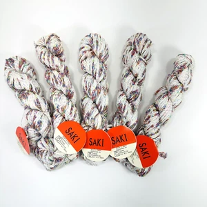 Vintage Tahki Saki Ribbon Yarn Cotton Acrylic Blend Medium 180 White Bag of 5 - Picture 1 of 6