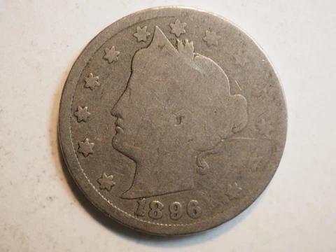 1896 LIBERTY HEAD 5 CENTS *(AKA V NICKEL)* - FREE SHIPPING! - A1376 Cover