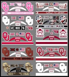 Full Size Oklahoma Sooners Helmet Alternate Decals - 10 designs to choose from - Picture 1 of 12