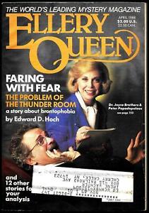 Ellery Queen's Mystery Magazine April 1988 Dr. Joyce Brothers & Peter Papadopolo