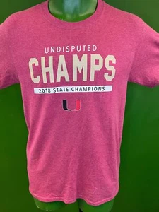 NCAA Miami Hurricanes 2018 State Champions T-Shirt Men's Small - Picture 1 of 3