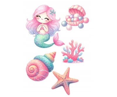 Essbar Meerjungfrau Meer Tortenaufleger Torte  Geburtstag Zuckermasse + TEXT - Bild 1 von 4