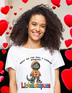 Funny Lesbian gifts Tshirt gay Pride LGBTQ cheeky rude girlfriend wife present - Picture 1 of 10