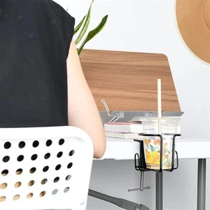 Clip-on-Schreibtisch-Getränkehalter, Schwarzer Desktop-Organizer Mit - Afbeelding 1 van 6