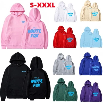 Mujeres Blanco Negro Zorro Damas Moda Sudaderas con Capucha Informales Sudaderas Pullover