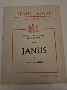 De colección 1957 Teatro Royal Brighton Programa Janus por Carolyn Green Withers - Imagen 1 de 10