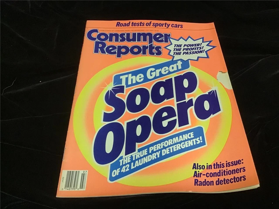 Consumer Reports Magazine July 1987 Laundry Detergents, Air Conditioners, Radon Foto 1 de 1