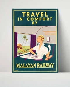 Classic Travel Unframed Poster - Malaya - Railway Travel - Picture 1 of 4