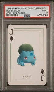 1998 Pokemon Stadium Green Version Playing Cards Pokemon Bulbasaur Greek PSA 9 - Picture 1 of 2