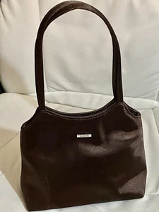 Guess Evening Bag Small Brown Silk Or Satin? Clutch - Picture 1 of 14