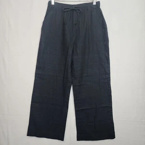 Abercrombie & Fitch Womens XXS Long Black Linen Blend Pull On Wide Leg Pants NWT - Picture 1 of 6
