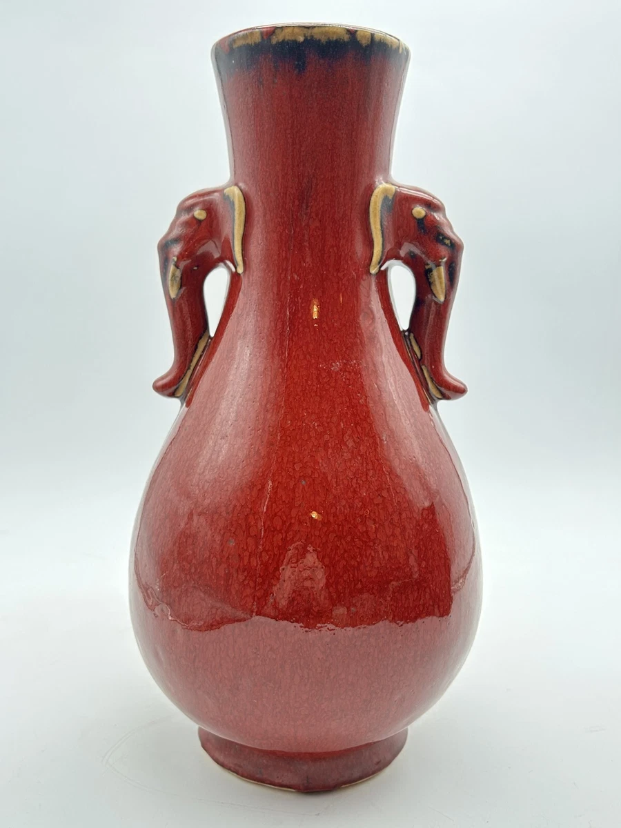 红色中国古董花瓶| eBay