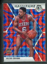 2019-20 Julius Erving Panini Mosaic Blue Reactive Hall Of Fame 