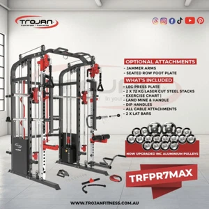 Smith All in 1 Trainer 2 x 72 Kg Stacks Leg Press Cable X Dips ChinUp Torsonator - Picture 1 of 17