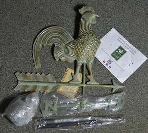 Good Directions Full Size Rooster Weathervane Blue Verde Pure Copper NEW - Picture 1 of 5