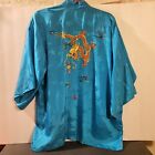 Vintage Rare Embroidered Dragon Shirt Size Large 2 Snap