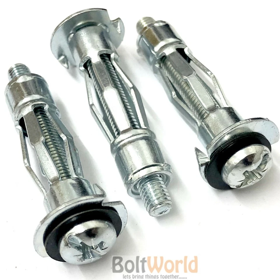 BOLT WORLD METAL HEAVY DUTY PLASTERBOARD CAVITY WALL ANCHORS, BROLLY PLUG FIXINGS TOOLS