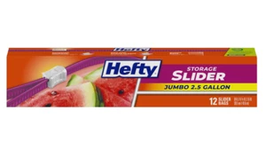 Hefty Slider Jumbo Aufbewahrungstaschen, 2,5 Gallonen Größe, 12 Stück. - Bild 1 von 6