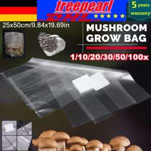 1~100Stk Pilzzucht Beutel, Mushroom Spawn Grow Bag ,mit Filter,für Pilze,Körner✔ - Bild 1 von 20